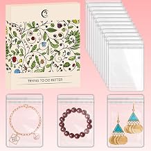 17Dec 50 Large Plastic Jewelry Bags with Zipper, Clear Anti Tarnish Jewelry Bags for Small Business