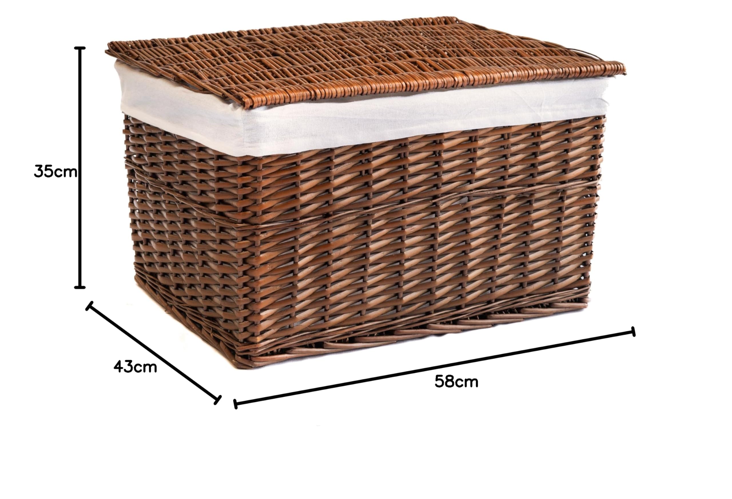 Panier Ovale En Osier Gris Clair Avec Poignée – Doublure Toile De Jute – Taille M – Pour Jardin, Récolte, Décoration