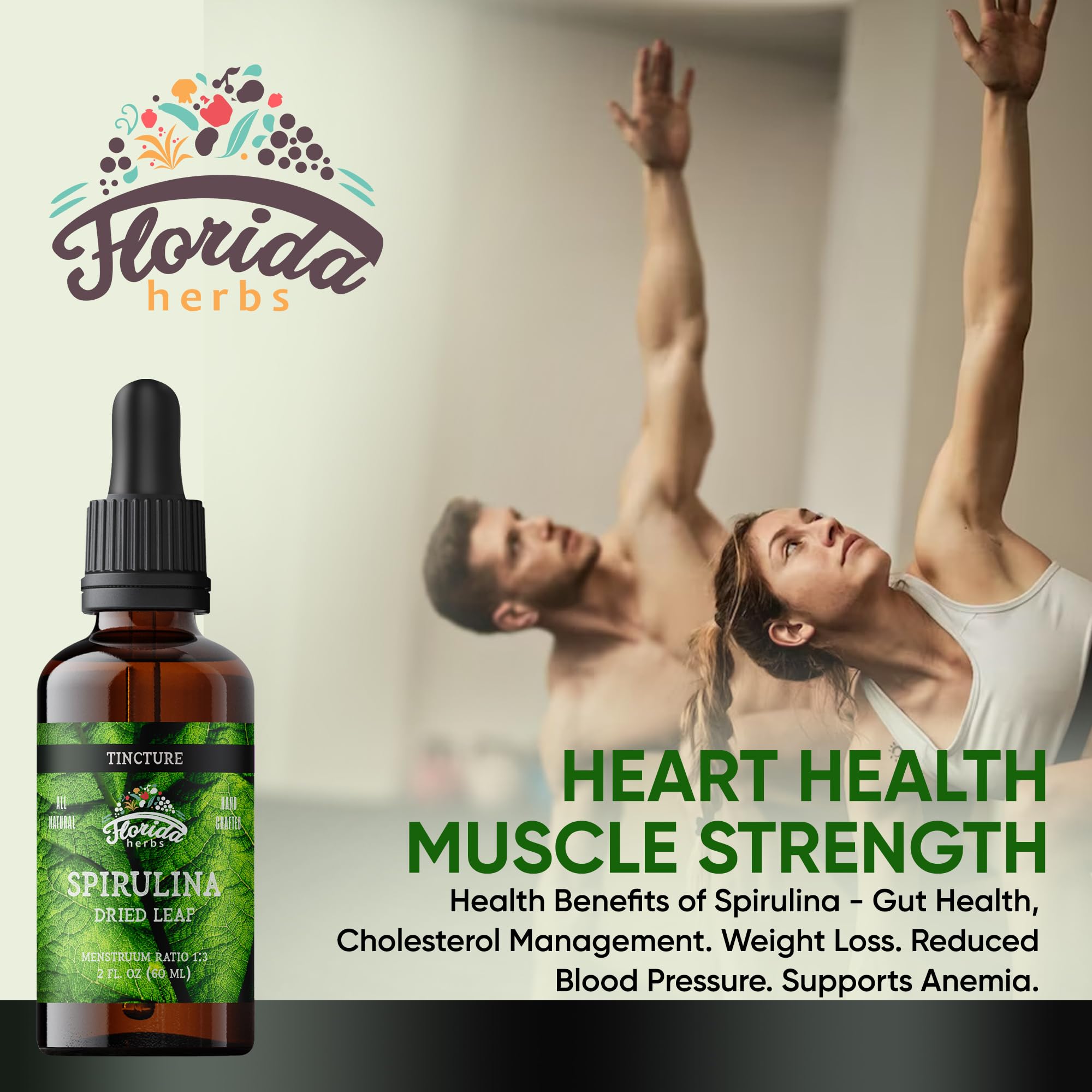 Spirulina Tincture, Organic Spirulina Extract (Arthrospira Platensis) Herbal Supplement, Non-GMO in Cold-Pressed Organic Vegetable Glycerin, 700 mg, 2 oz (60 ml) — Amazon image 2