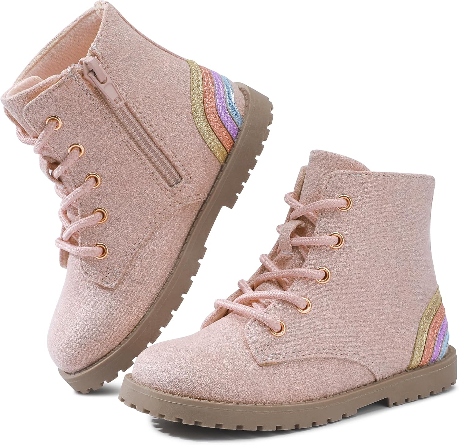 shoeslocker Gilrs Boots with Zipper Suede Toddler Ankel Booties Fashion Rainbow Boots for Toddler/Little Kids shoeslocker Gilrs Boots with Zipper Suede Toddler Ankel Booties Fashion Rainbow Boots for Toddler/Little Kids