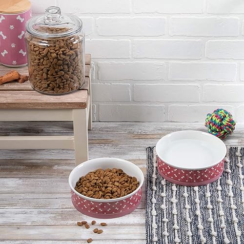 Miniatura 3 de Bone Dry Cuencos de cerámica para mascotas, aptos para microondas y lavavajillas, parte inferior antideslizante para una alimentación segura con