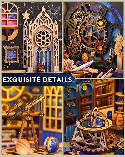 Miniatura 10 de OurMiao Kit de rincón de libros, kit de rincón de libros para adultos y adolescentes, sujetalibros decorativos para decoración de estanterías,