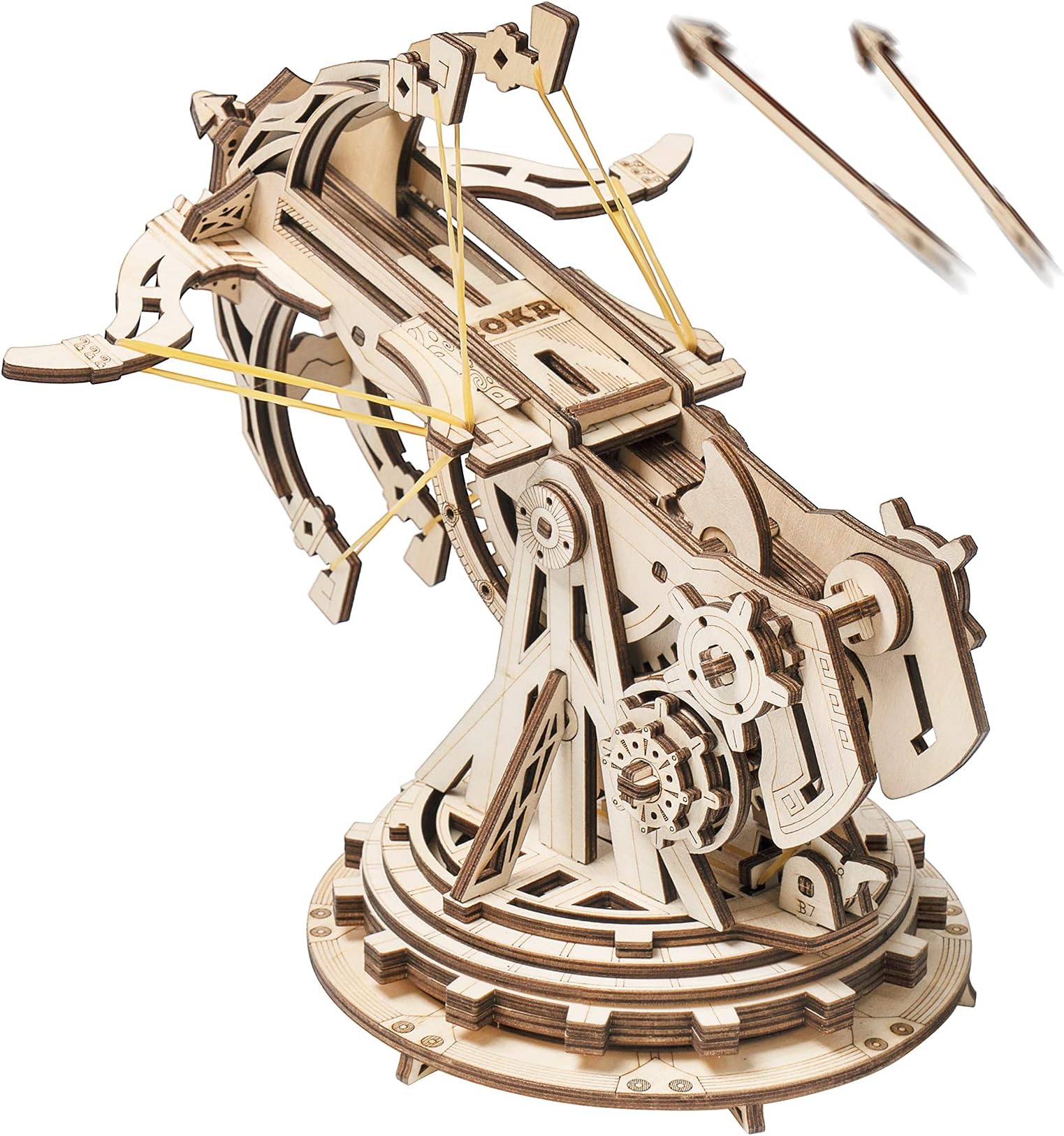 ROBOTIME Model Kits for Adults: 3D Wooden Puzzle Ballista Build Your Own Laser Cut Jigsaw Building Construction Crafts Kits