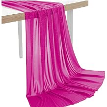 MDS Pack of 10 Yard Wedding Arch Draping Drapery Fabric Sheer Chiffon Fabric for Wedding Ceremony Reception Swag and Backdrop Decorations 60 Width DIY Sewing Multipurpose Fabric - Magenta