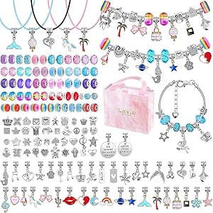 150 Pieces Charm Bracelet Making Kit Including Jewelry Beads Snake 
