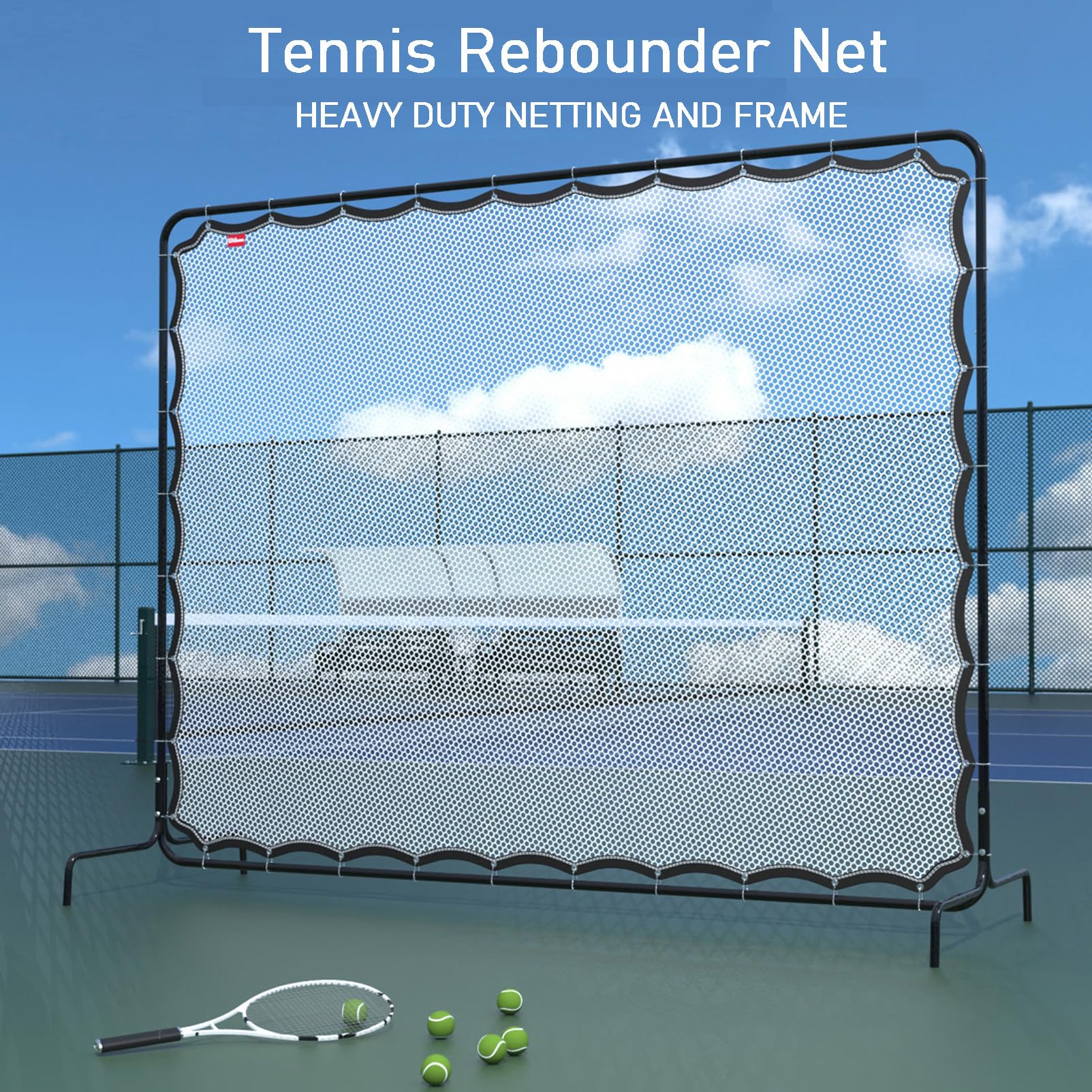 Tenniswand Garten (9.5 x 7Ft) - Tennis Rebounder - das perfekte Tennis Reaktionsnetz für Tennis Training