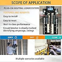 Vista 3 de Disyuntor de 1 polo de 2P-20 amperios, disyuntor de caja moldeada tipo enchufable de 3/4 pulgadas, compatible con centros de carga OEM, 10KA