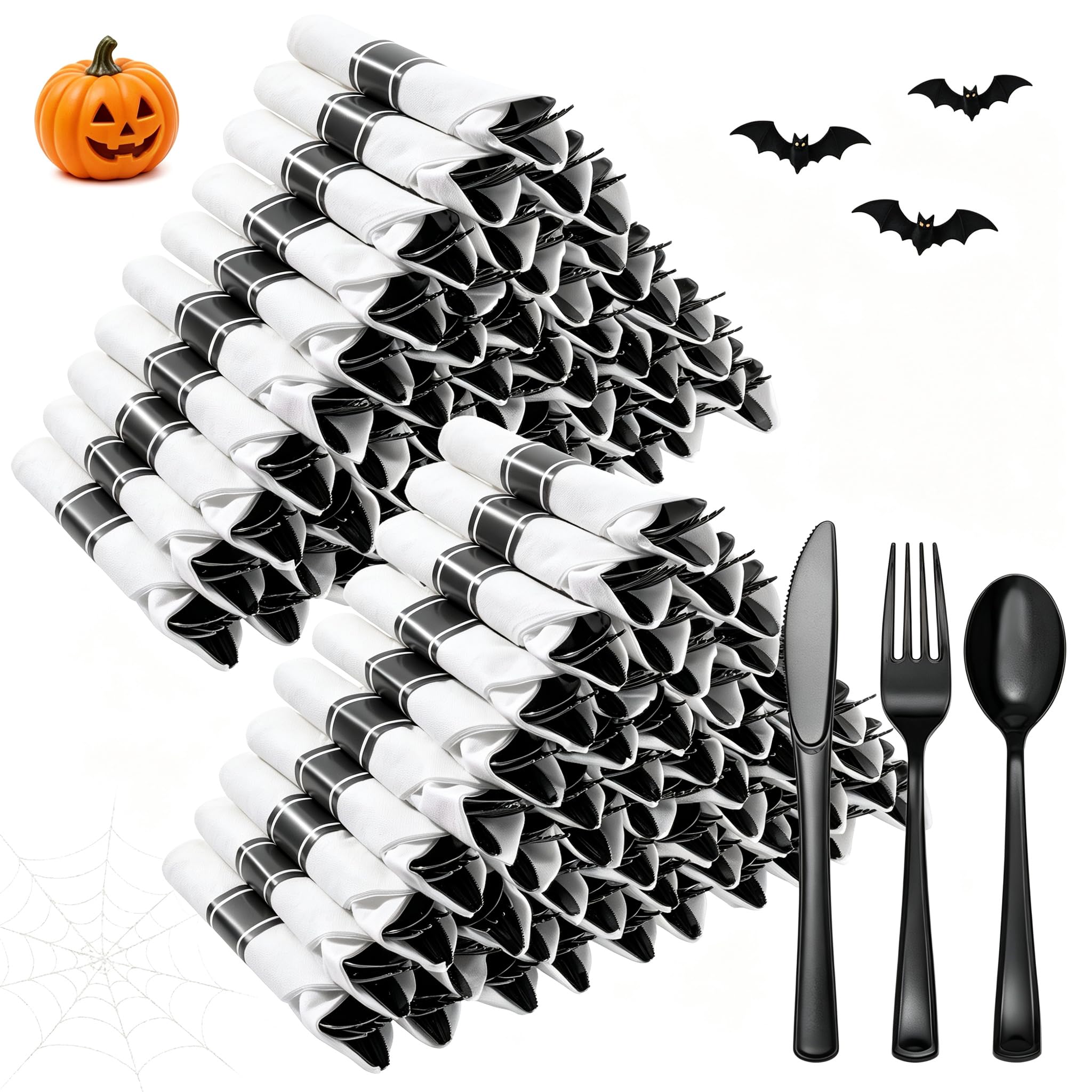 Disposable Silverware Set - 100 Forks, Knives, Spoons -10 Disposable Silverware Set - 100 Forks, Knives, Spoons -10