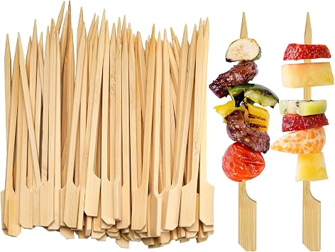 1200 Pcs 12 cm Bamboo Paddle Skewers, Wooden Flat Burger Skewers