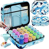 Vista 33 de ARTDOT Contenedor de almacenamiento de 120 ranuras para kits de arte de diamantes para adultos, cajas de almacenamiento portátiles de cuentas