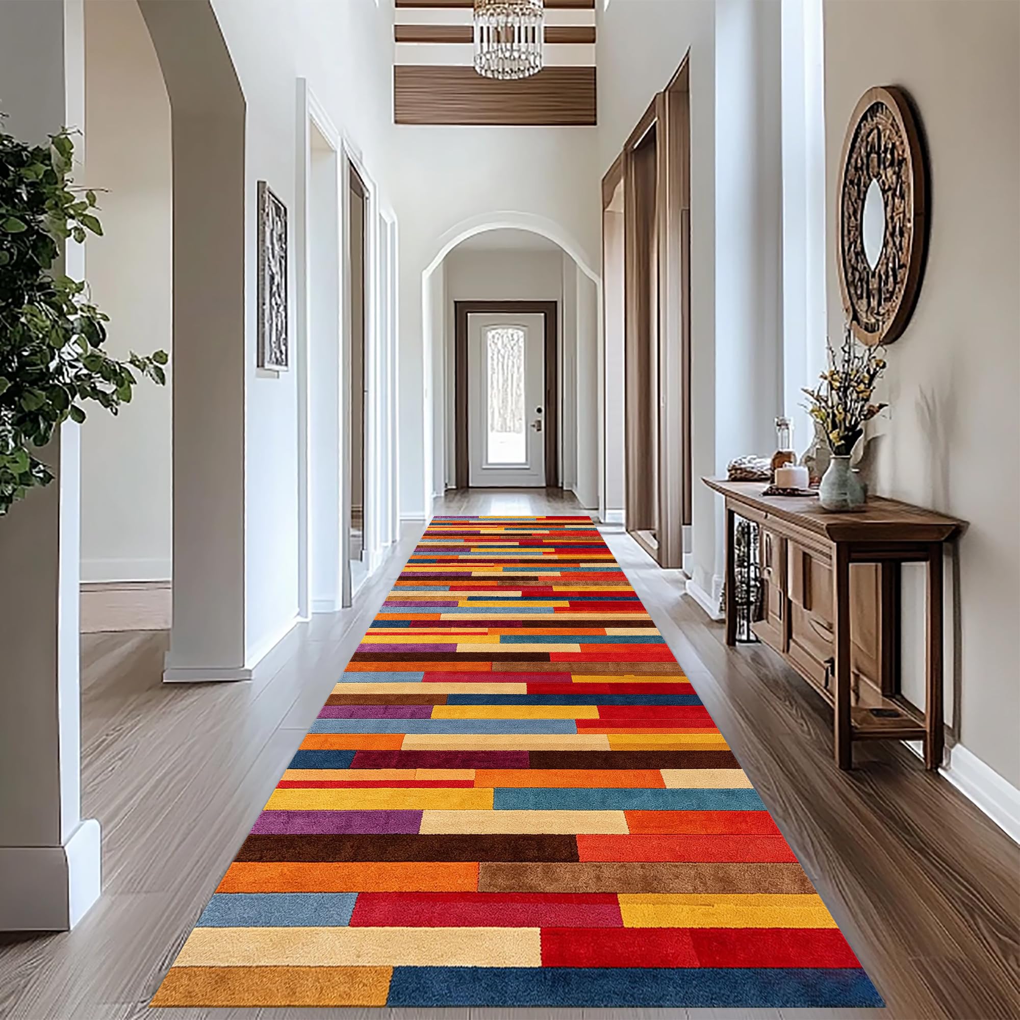 Dywany do przedpokoju i kuchni, dywan kuchenny zmywalny antypoślizgowy, 110 x 400 cm dywan biegacz, dywan do salonu sypialni, wąski dywan długi korytarz, dywaniki kuchenne