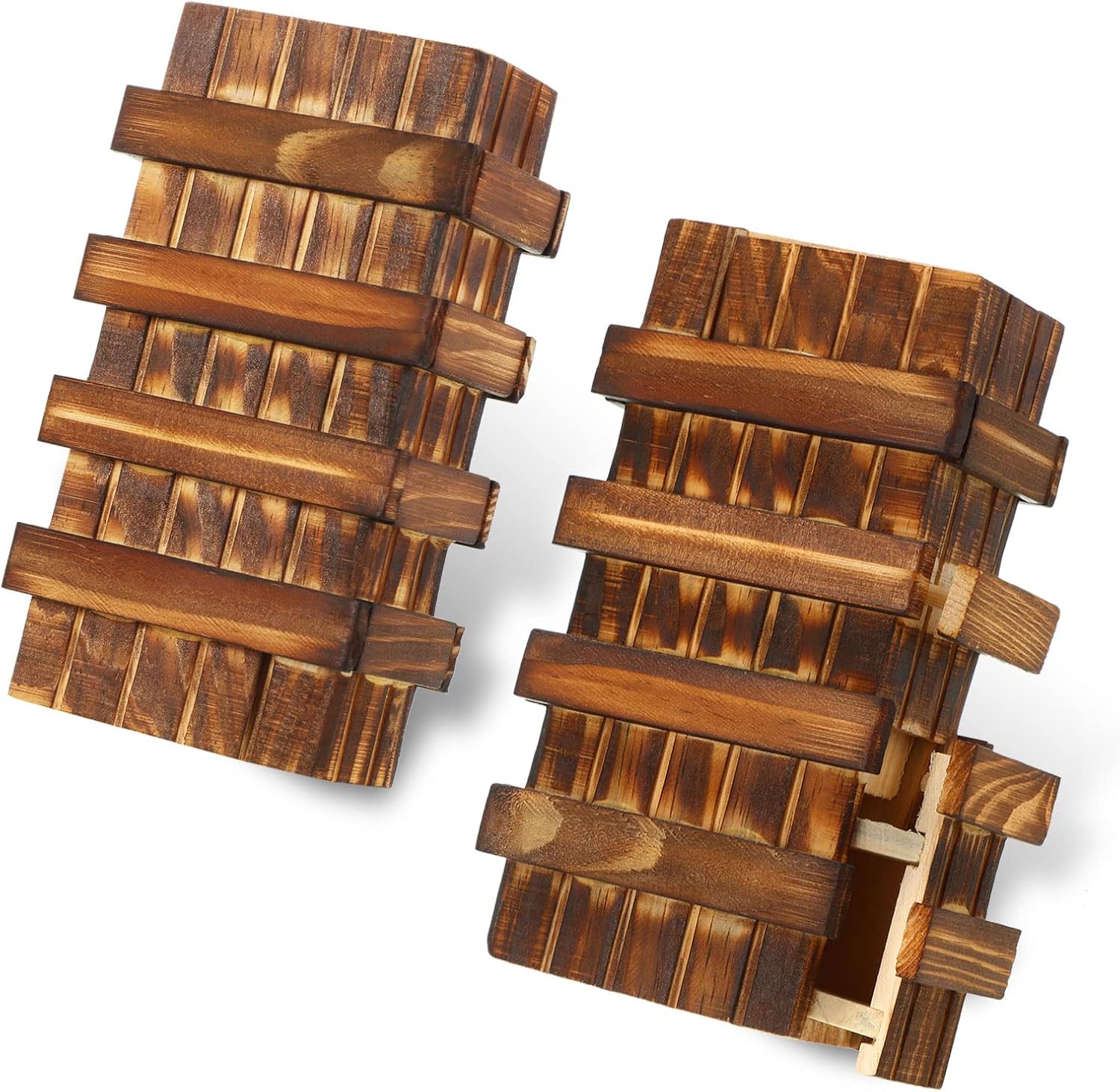 Civaner 2 Packs Puzzle Box Wooden 3D Box Ideal Money
