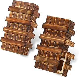 Civaner 2 Packs Puzzle Box Wooden 3D Box Ideal Money Difficult Puzzle Box with Compartment Brain Teaser Box Puzzle Box for Adults and Teens