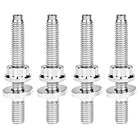 Vista 14 de Tornillo de titanio M8/M10x45 54 55 2.559 in paso 1.25 kit de pernos colector de escape automotriz tornillos, tuercas y arandelas kit de 4 piezas Oro