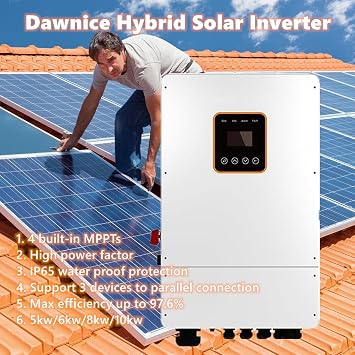 5KWH Hybrid Solar System Complete Kit Home Solar Power System Complete kit 10PCS 550W Solar Panel (5500W) + 1Set 48V 5KW Split Phase Inverter with MPPT Controller + 1Set 5kwh Lithium Battery