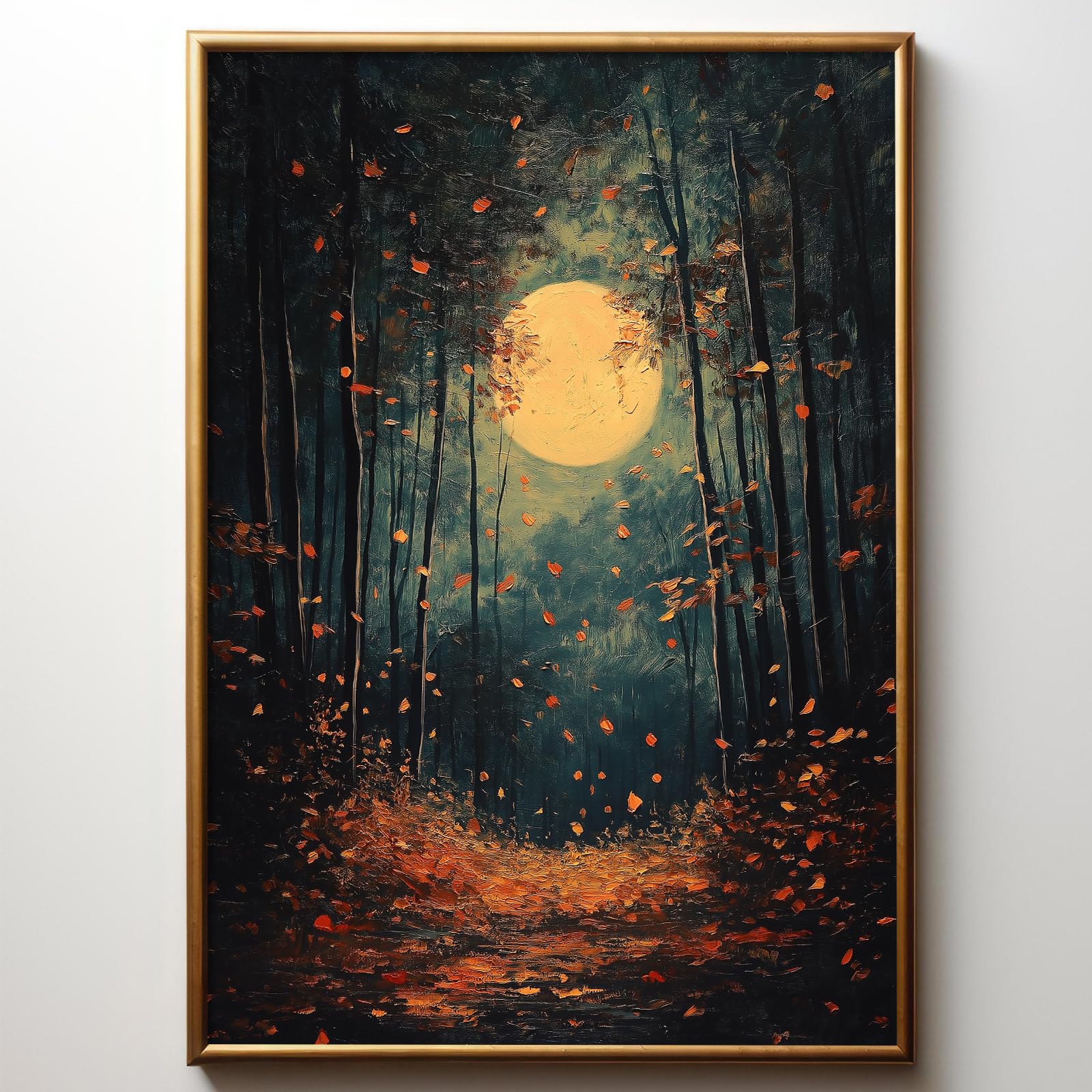 Amazon.com: Full Moon Forest Wall Art Canvas Moody Landscape