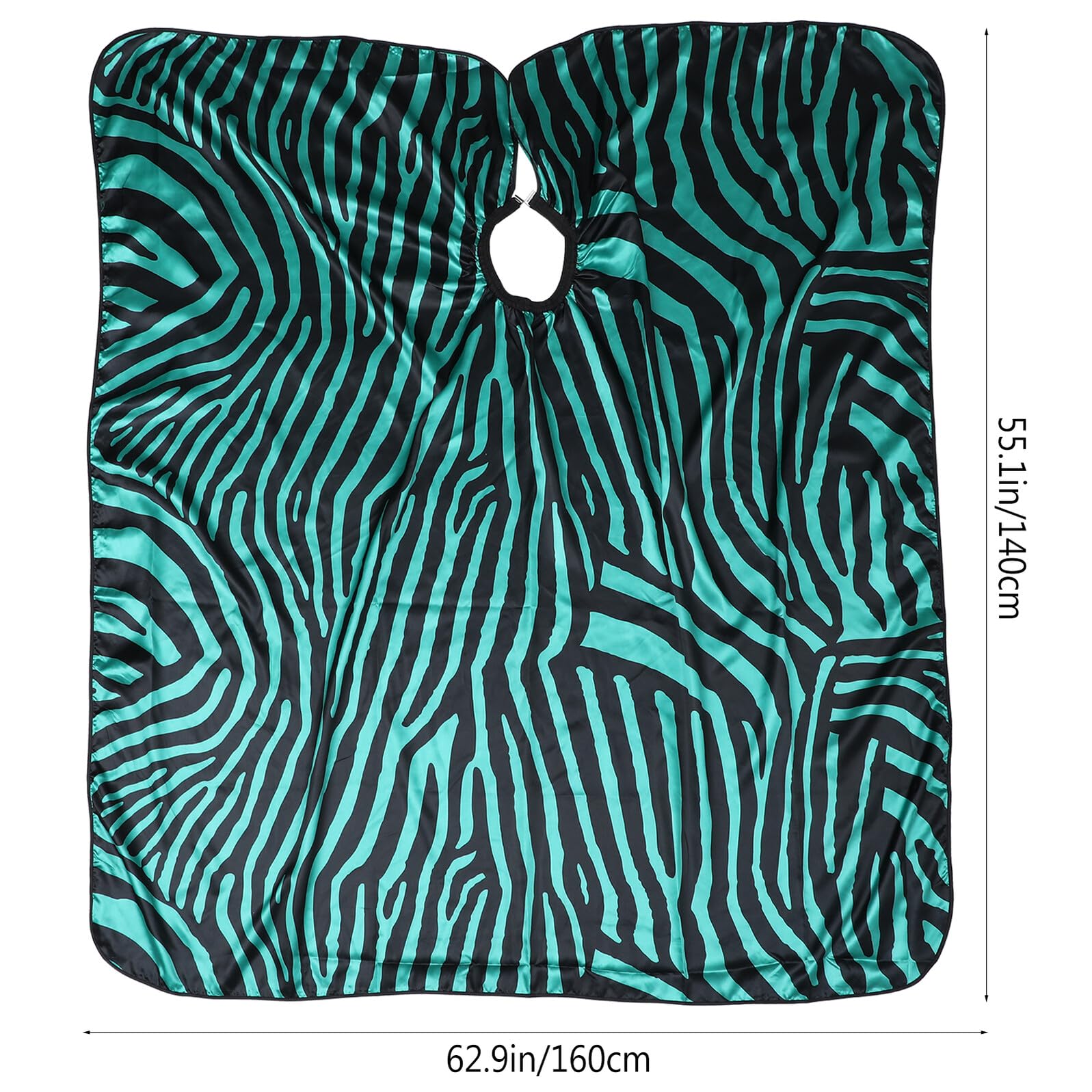 Garneck Mantello Da Parrucchiere in Seta Satinata Antiaderente, Grembiule Per Acconciature Motivo Zebra Verde, Taglio e Permanente in Salone e Casa, Facile Da Pulire e Riporre