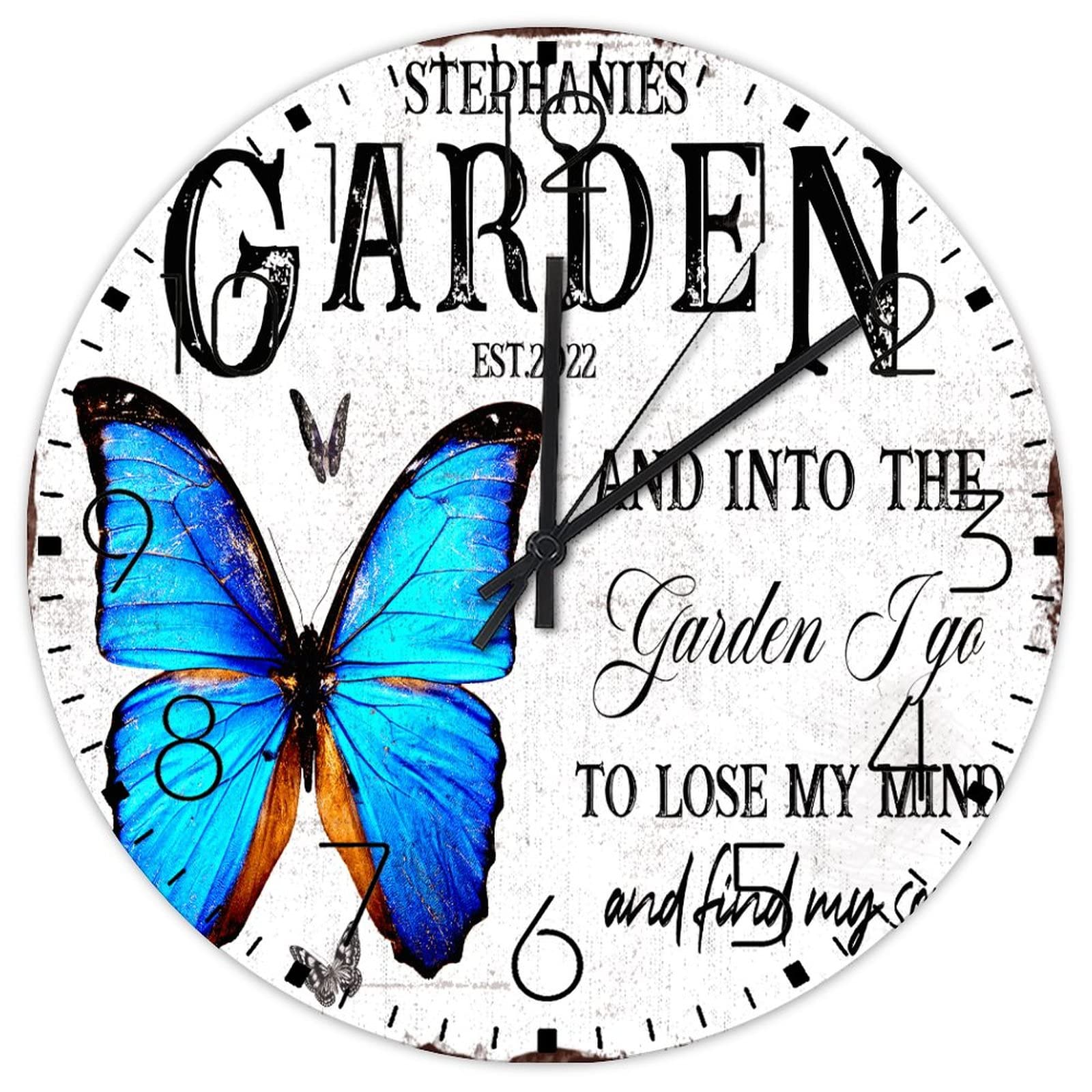 Horloge murale Into The Garden I Go pour perdre l'esprit et s'apaiser