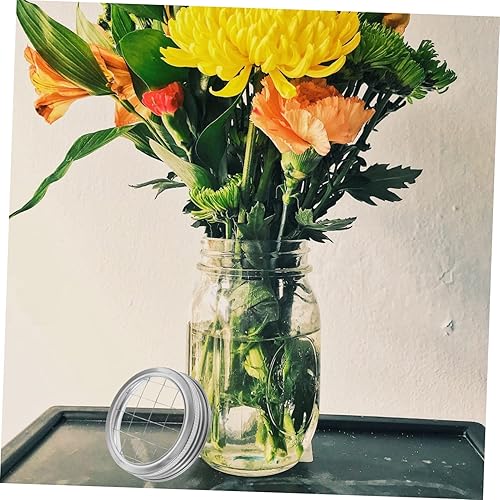 Miniatura 4 de ARTIBETTER 4 tapas para tarros de masón, tapas de tarros de acero inoxidable, tapas de conservas de boca ancha, jarrón circular, tapa organizadora