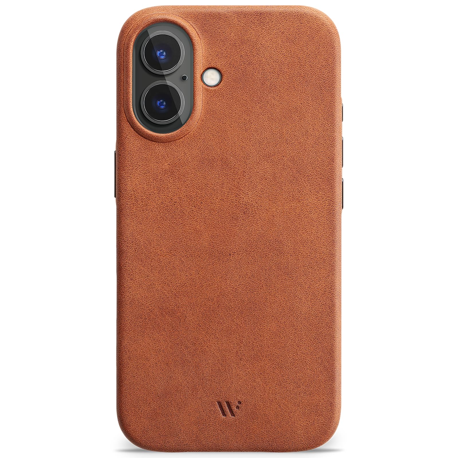 WIIUKA Hülle für iPhone 17, Leder aus Deutschland, Lederhülle extra Dünn, Premium Handyhülle, Case, Qi, skiin More, Vintage Cognac