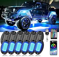 Vista 10 de 8Pods Luces LED RGB de Metal para Rocas con Control Remoto APP/RF, Luces de Resplandor Inferior Multicolor Impermeables para Vehículos con Modo