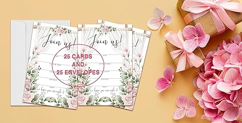 Miniatura 3 de Tarjetas de invitación Join Us - Tarjetas de invitación florales para todas las ocasiones, bodas, compromisos, recepciones, jubilaciones, despedidas