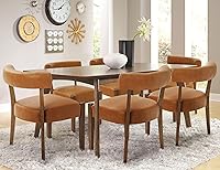Vista 2 de Modern Dining Chairs Set of 6, Faux Leather Upholstered Kitchen & Dining Room Chairs, Mid Century Modern Wooden Dining Chairs Oversized Sturdy