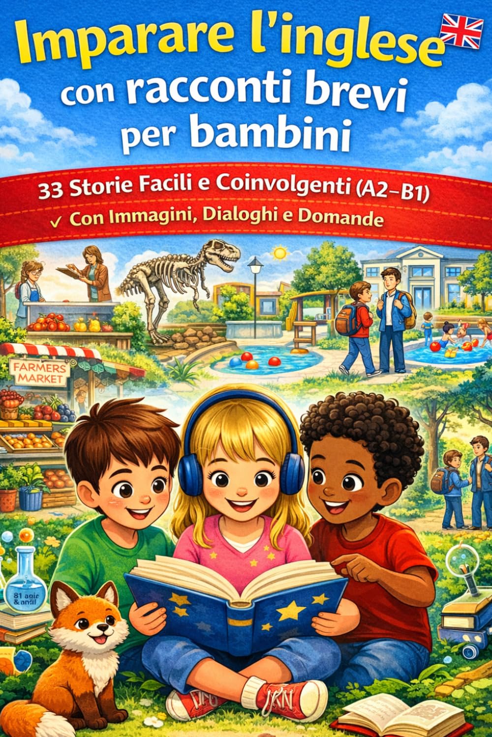 Imparare l’inglese con racconti brevi per bambini 8+ anni: 33 storie facili e coinvolgenti (A2–B1) – Con immagini, dialoghi e domande | Ideale per principianti e scuola primaria (8+ anni)