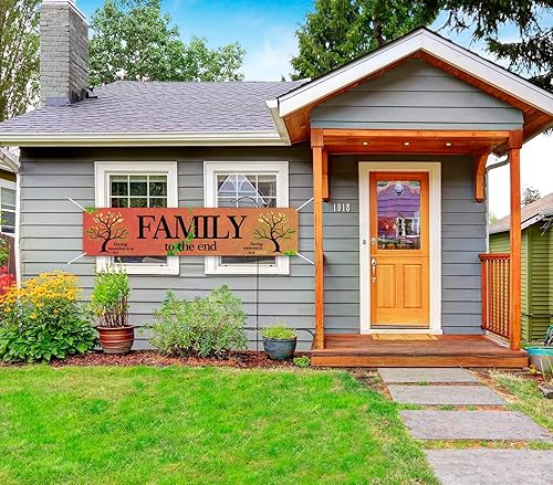 Miniatura 6 de Pancarta colorida para patio interior y exterior, grande, con texto en inglés "We Are Family", telón de fondo familiar de 70.87 pulgadas de largo x