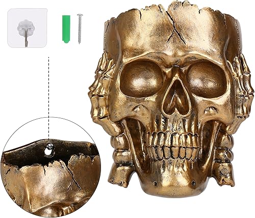 Miniatura 5 de Maceta de pared con calavera para decoración del hogar, decoraciones únicas para plantas de interior y exterior, macetas colgantes góticas, regalo