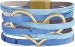 Bracelets Boho pour femmes en cuir laqué Bracelets perlés bracelets pour femmes empilables Infinity Bracelets Cadeaux de bijoux pour femmes adolescentes filles