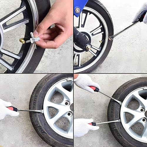 Miniatura 5 de BELOMI Juego de herramientas de palanca de cucharas para neumáticos, kit profesional de acero para quitar cambios de neumáticos con 1 bolsa portátil