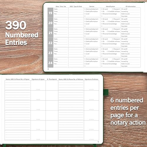 Miniatura 3 de Diario de Registro de Notario de Homlive, Libro de Notario con 390 Entradas de Registro, 25,4x17,8 cm Libro de Registro Notarial Diario Público para