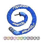 Sportneer Bike Lock: 5 Digit Combination High Security Anti Theft Bike Chain Lock - 3.2/3.6/4ft Heavy Duty Resettable Keyless Bicycle Lock for Bike, Motorcycle, Scooter, Door & Gate - 6mm Thick