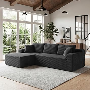 Boneless Couch Comfy Sectional Couches for Living Room,U Shaped Modular Cloud Couch Sofa, Minimalist Modular Sectional Sofa with Deep Seat