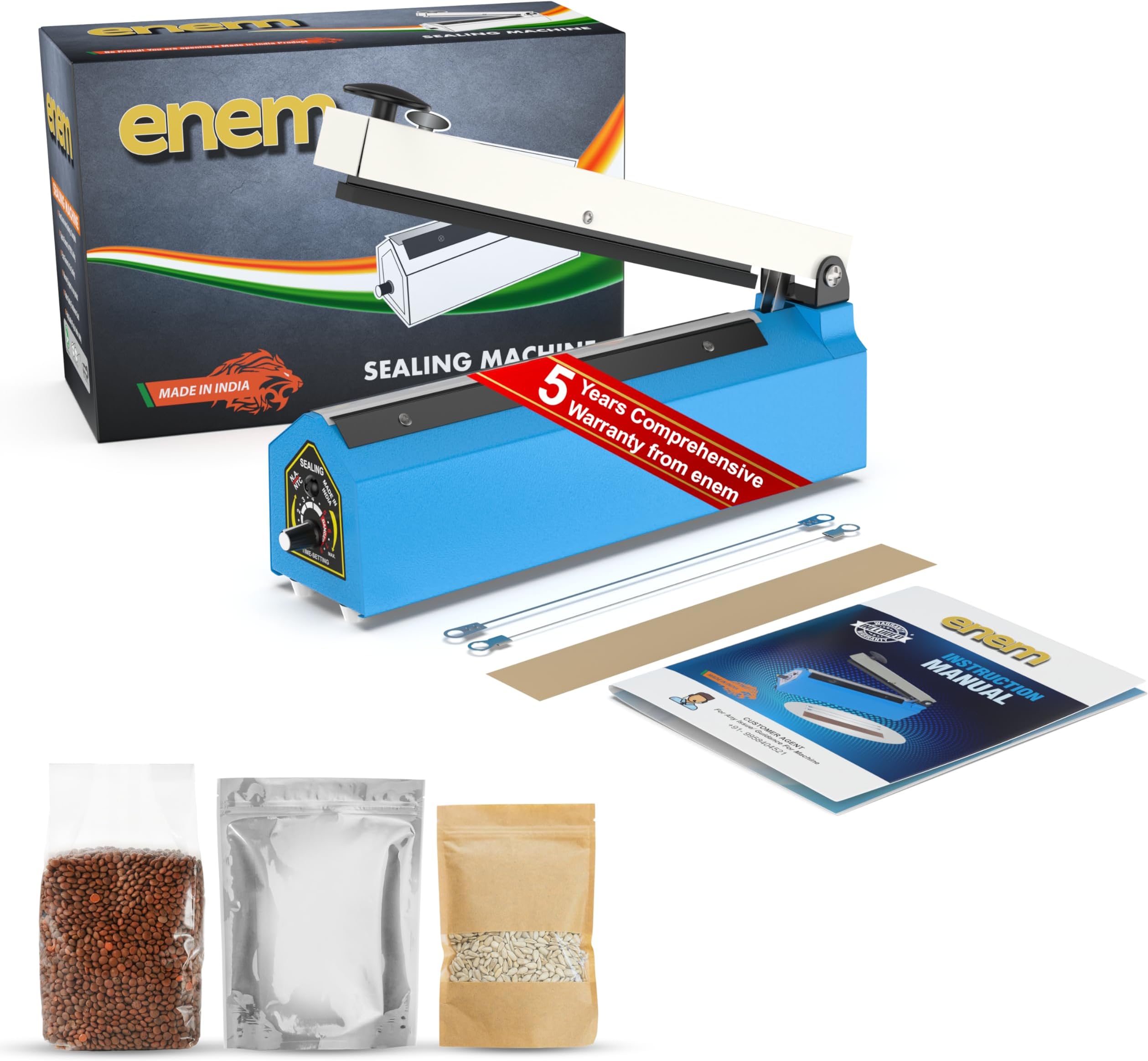 ENEM Sealing Machine for Food Packets, 12 Inch (300 mm), 5 Years Comprehensive Warranty, Packet Sealer Machine, Packing Machine Sealing, Sealing Machine, Full Customer Support from Enem