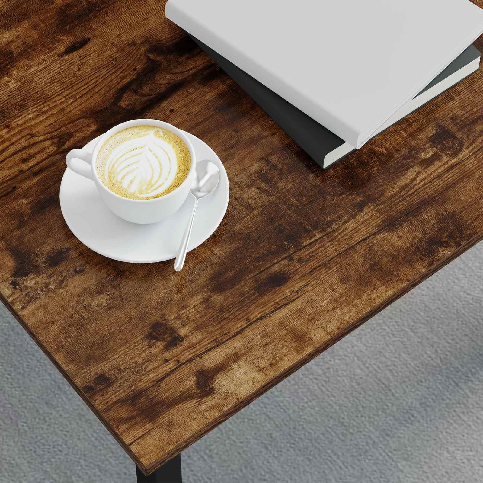 Hothingwell Couchtisch, Holz, 50 x 50 x 36 cm | Minimalistisches Design, robuste Metallbeine, glatte Oberfläche, einfache Pflege mit feuchtem Tuch