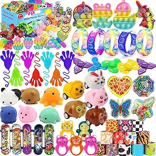 61 Pcs Party Favors for Kids, Pop Fidget Toys, Treasure Box Toys for Classroom Prizes, Pinata Filler Goodie Bag Stuffers, Treasure Chest, Prize Box Toys for Boys Girls