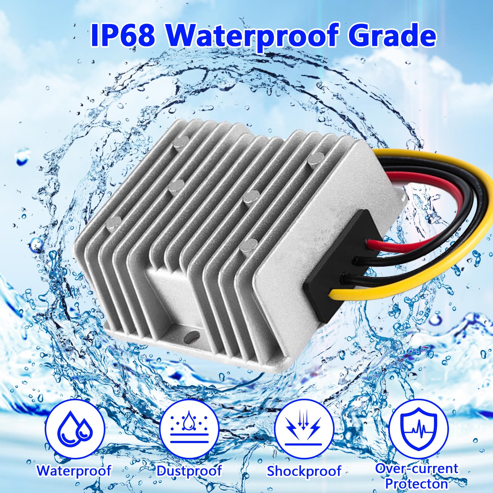 Spannungswandler 24V Auf 12V 30A 360W - DC Wandler Wasserdicht IP67