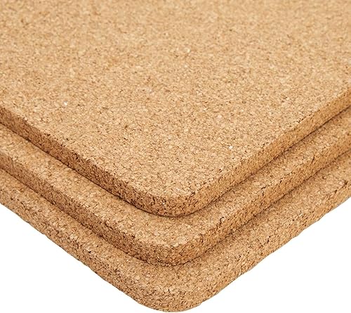Miniatura 9 de Juvale Salvamanteles rectangulares de corcho para platos calientes, paquete de 3 unidades, 12.5 x 6.6 pulgadas, rectangulares marrones, manteles