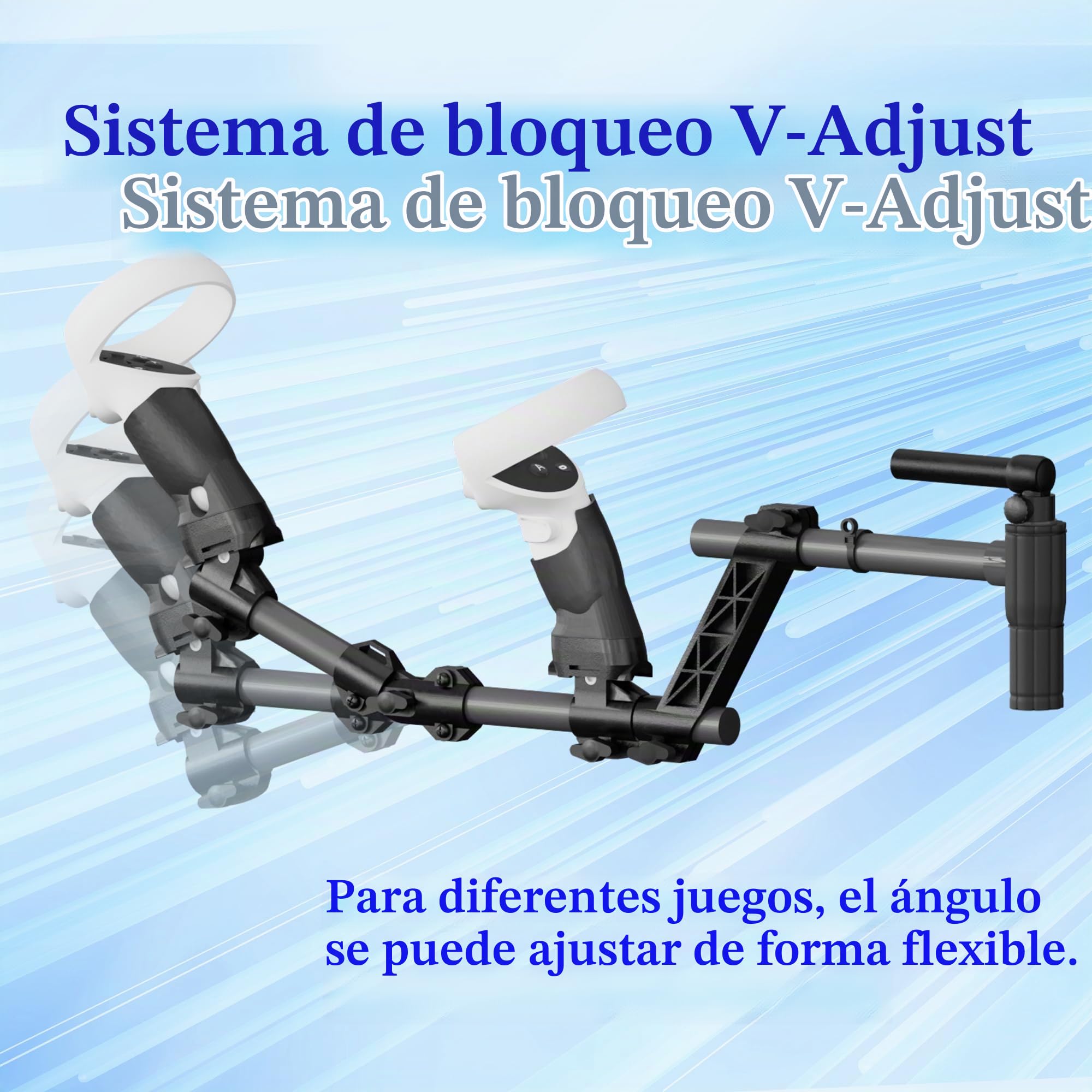 Culata Magnética VR para Quest 2, Ligera con Fijación Rápida | Telescópico Ajustable en Longitud y ángulo, 530g Material de Grado Aeroespacial, Liberación y Agarre Firme para Juegos VR