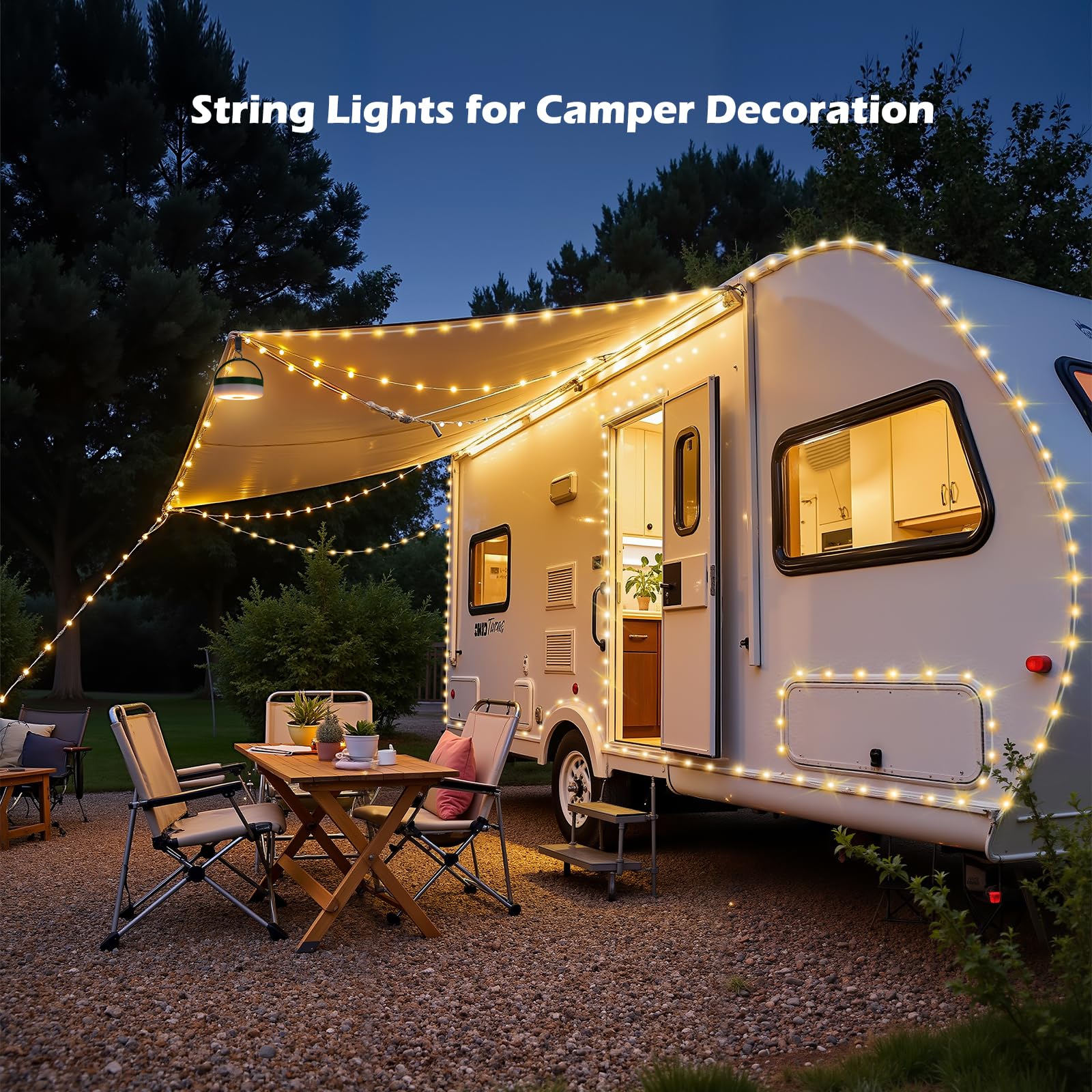 Guirlande lumineuse solaire de camping, 100 LED, rangement rapide, 9 modes d'éclairage, guirlande lumineuse portable étanche pour extérieur, terrasse, jardin, décoration de fête