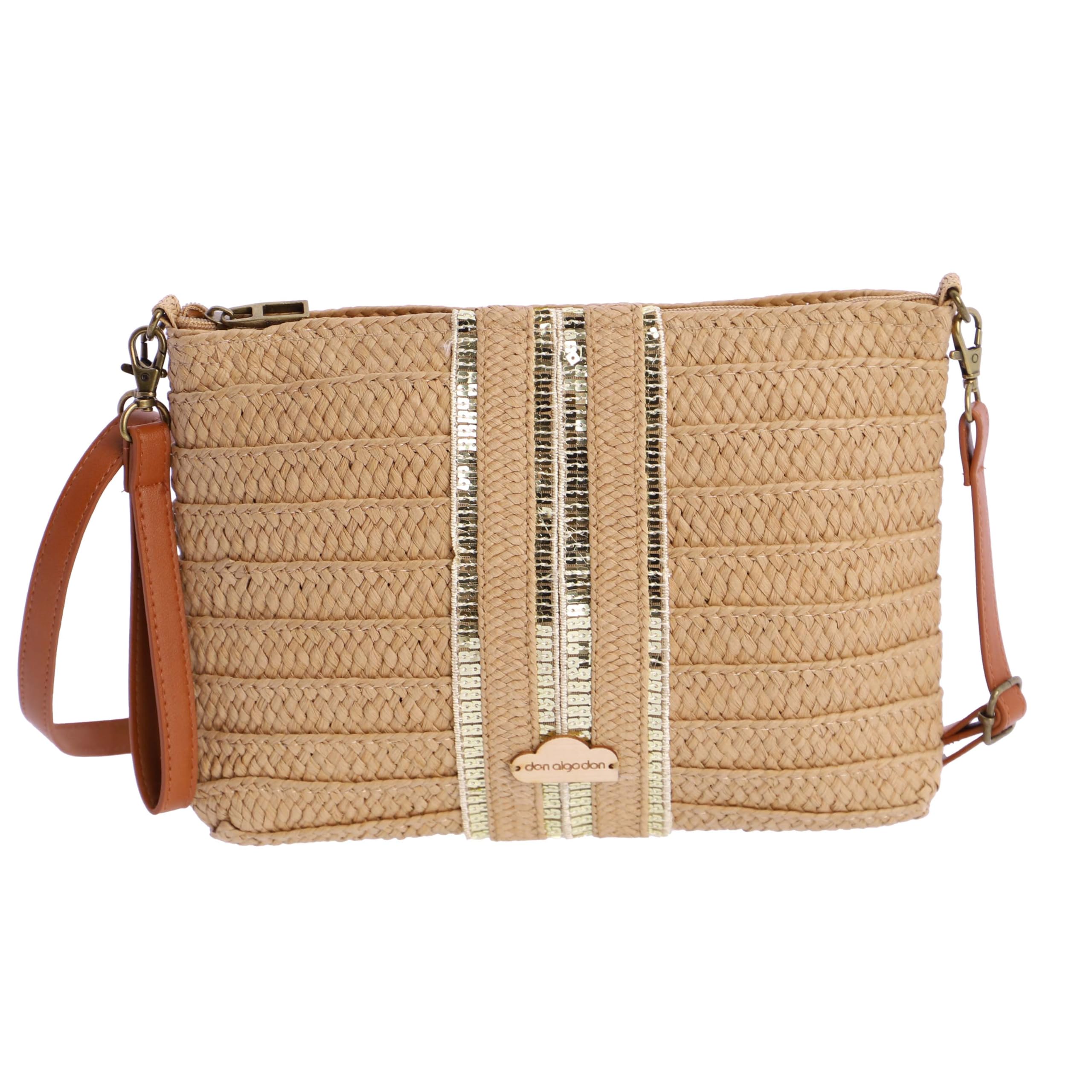 DON ALGODON Bolso bandolera mujer - Bolso playa mujer - Bolso mujer verano - Bolso rafia mujer - Bolsa playa para mujer - Bolso mimbre mujer hecho a mano ideal para la playa, Oporto