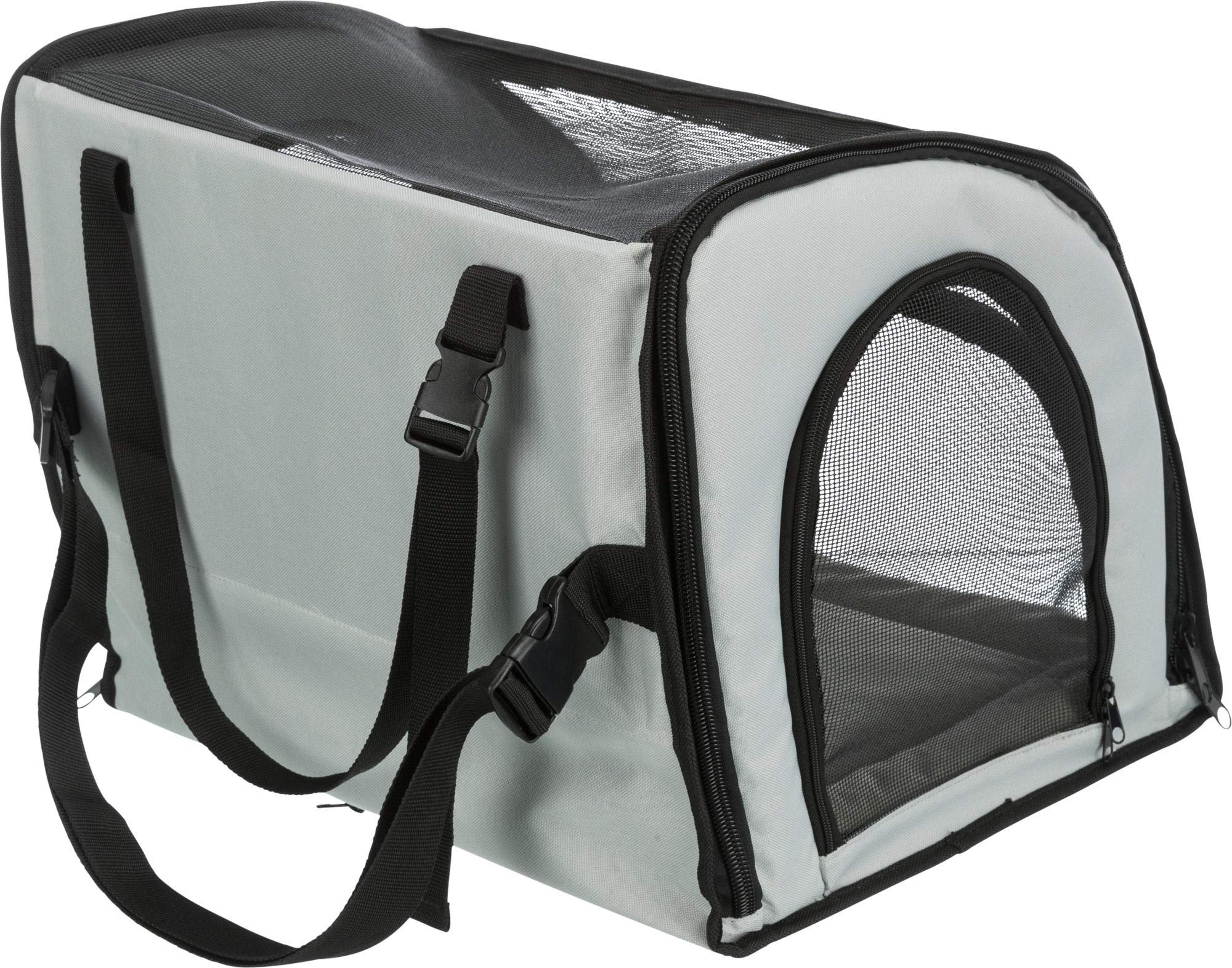 Trixie - Asiento para Coche 44 × 37 × 40 cm, Gris Negro, Funda Protectora para Perros, Fácil de Instalar, Comodidad y Seguridad en Viajes en Coche