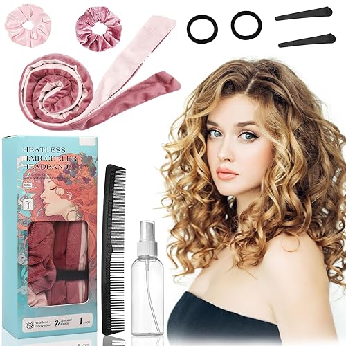 Diadema rizadora de pelo sin calor para cabello largo, 63 pulgadas, extra larga, sin calor, para dormir durante la noche, con coleteros y pinzas