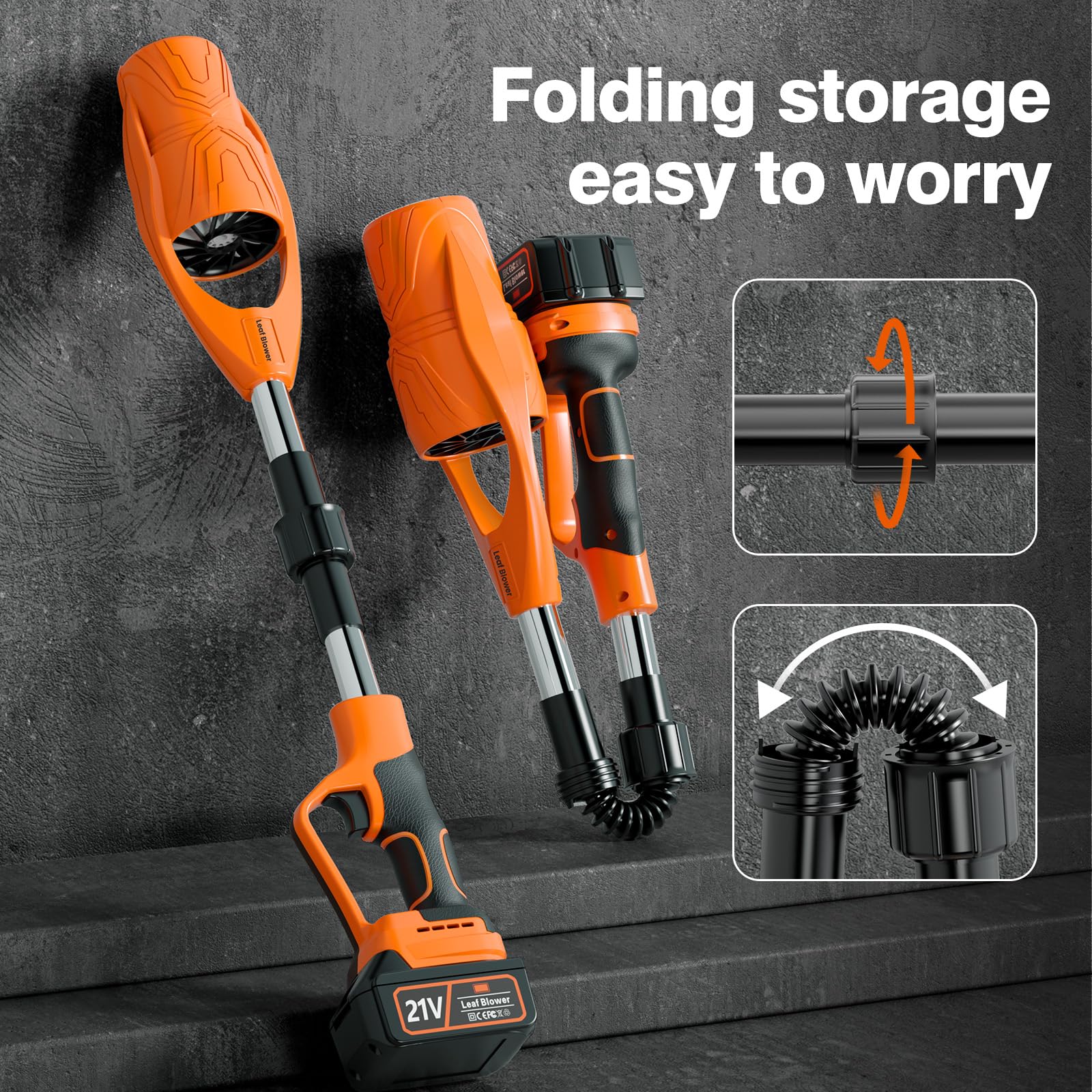 Souffleur De Feuilles Sans Fil, Sèche-Cheveux électrique Puissant, Outil De Soufflage De Neige Léger (2,4 Kg), Réglage Du Volume D'air à 6 Niveaux, Pour Souffler Les Feuilles Morte