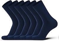 DarkCom Men's Black Dress Socks 6-Pack: Classic Cotton Blend, Seamless, Reinforced Toe, Breathable Cozy Comfort