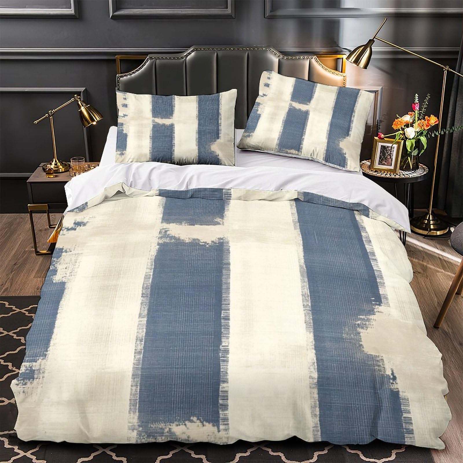 Housse de couette crânes bleus hypoallergénique : fini les allergies et les draps rudes