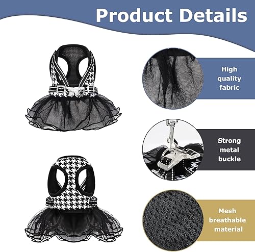 Miniatura 2 de Arnés sin tirones para perro, chaleco de gasa para perro, transpirable, ajustable, sin tirones, para perros pequeños y medianos, suministros para