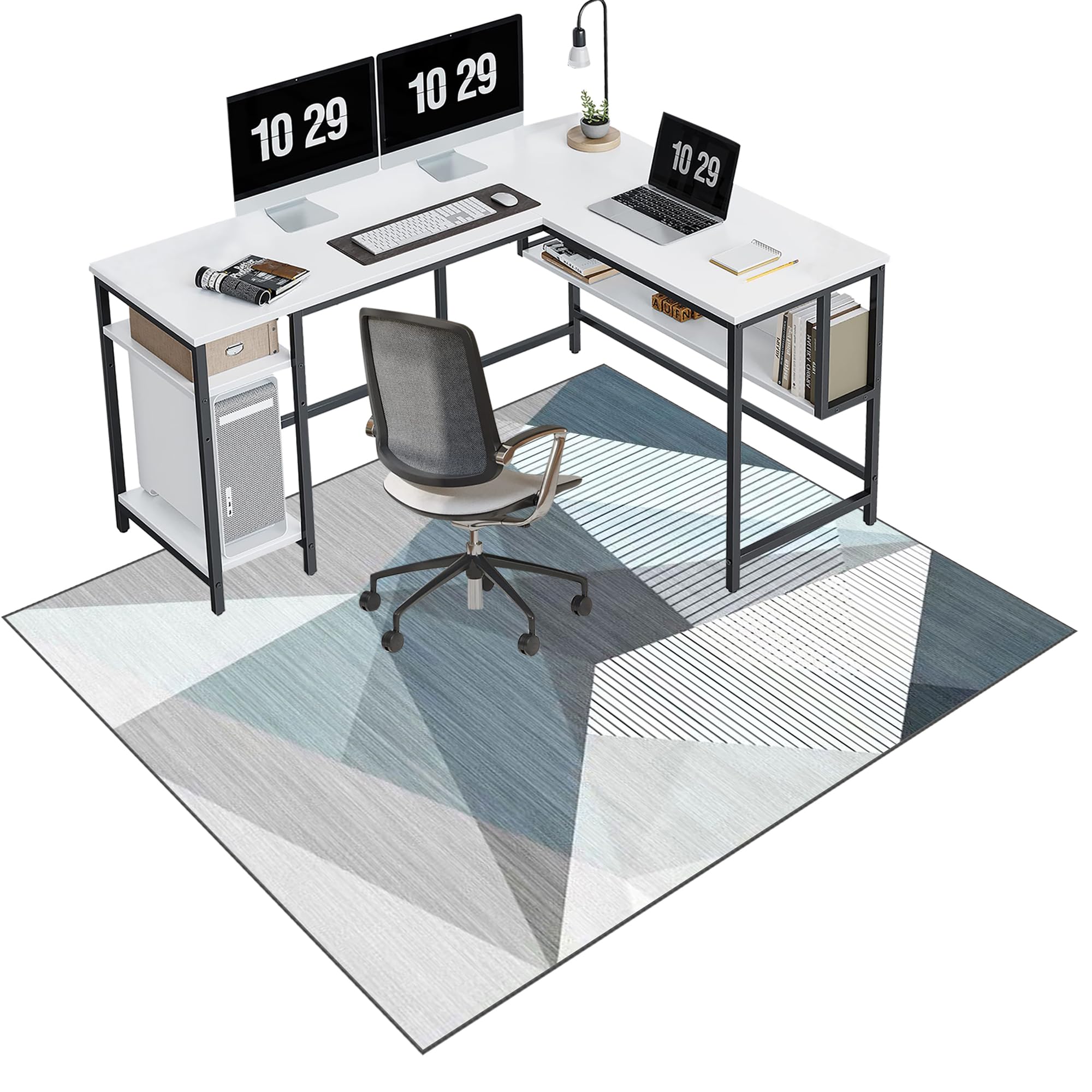 EYKWKB Heavy Duty Office Chair Mat for Hard Floors, Gaming Chair Mat for Carpet Floors, Desk Protector Mat, 150 x 160 cm Hard-Floor Chair Mats, Floor Protection Mat, Floor Protector for Rolling Chair